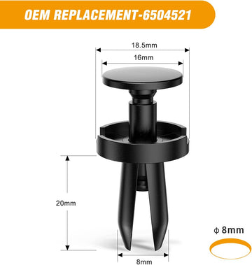 100 Pcs Fender Liner Clip Push-Type Retainer Nylon Fastener Replacement for Dodge 1996-2015 Jeep Grand Cherokee 2005-2015, Ram 2010-2015 OEM: #06504521, 04575412AF